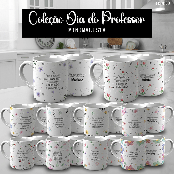 20 Artes para Canecas Minimalista Dia do Professores Arquivo Editável  1