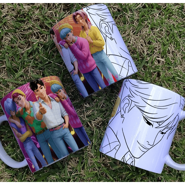 8 Artes para Caneca Colorir Guerreiras Do K-Pop Arquivo Editável 8