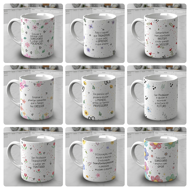20 Artes para Canecas Minimalista Dia do Professores Arquivo Editável  2