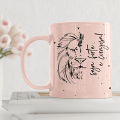 Arte Caneca Seja forte e corajosa Leão de Judá Arquivo em Png