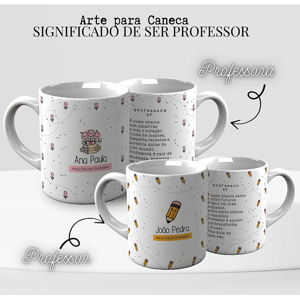 Arte Caneca Siguinificado de Ser Professor Arquivo Editável 1