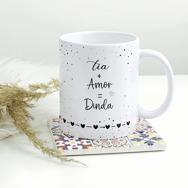 Arte Caneca Tia  + Amor = Dinda Arquivo em Png  2