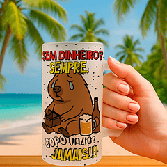 6 Artes para Copo chopp Capivara Frases Arquivo Editável 