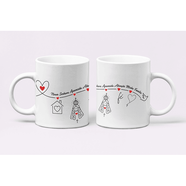 Artes Caneca Nossa senhora aparecida abençõe a nossa Familia Arquivo em Jpg 2