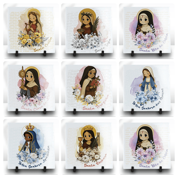 24 Artes para Camisa bag e Azulejo Santinhas Arquivo Editável  2