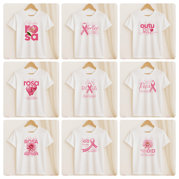 30 Artes para Caneca e Camisa Outubro Rosa Arquivo Editável 3