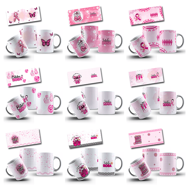 34 Artes para Caneca Outubro Rosa Arquivo em Jpg 3