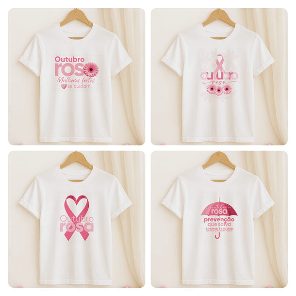 30 Artes para Caneca e Camisa Outubro Rosa Arquivo Editável 4