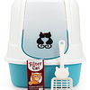 Arenero Cerrado Para Gatos Aguamarina con Filtro y Pala – GATO FELIX