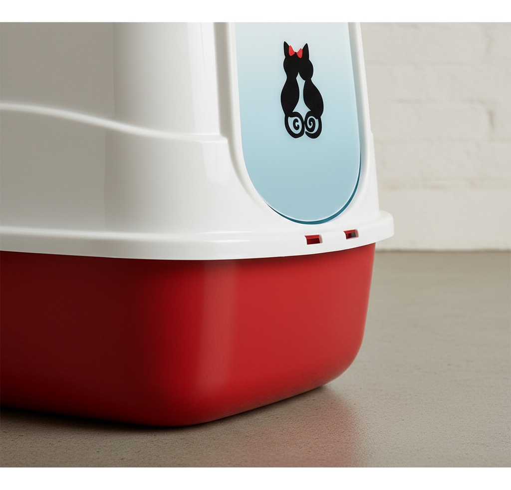 Arenero Cerrado Para Gatos Rojo con Filtro y Pala – FILTER