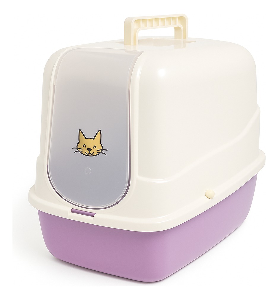 Arenero Cerrado Para Gatos Lila con Filtro y Pala – FILTER