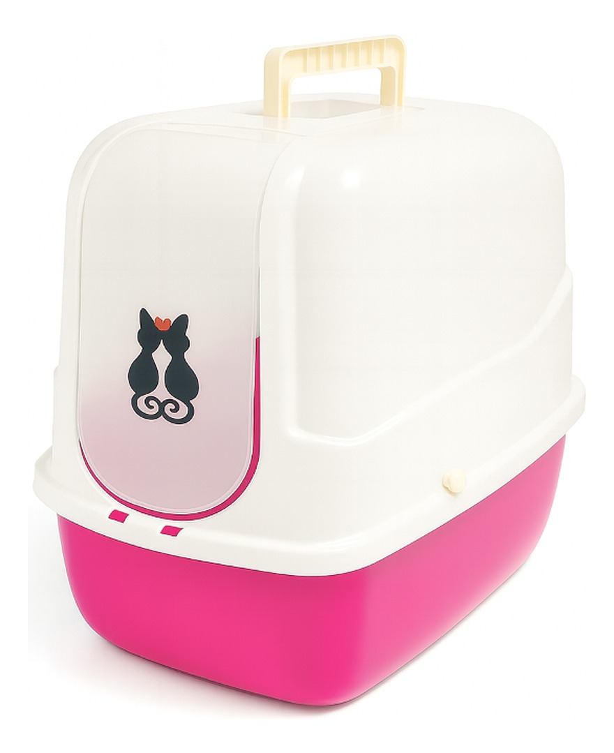 Arenero Cerrado Para Gatos Fucsia con Filtro y Pala – GATO FELIX
