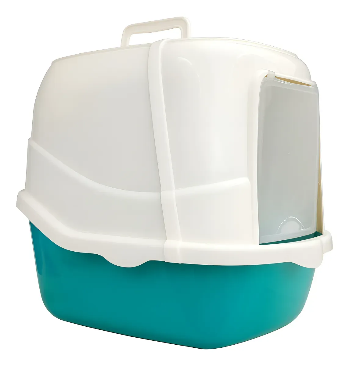 Arenero Para Gatos Cerrado Aguamarina con Filtro, Cernidor y Pala – LUJO