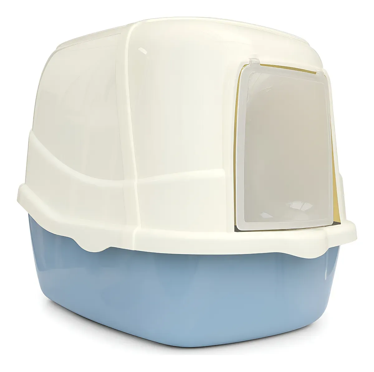 Arenero Para Gatos Cerrado Azul Pastel con Filtro, Cernidor y Pala – LUJO