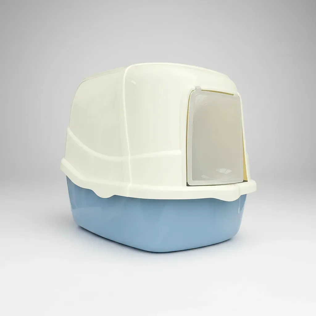 Arenero Para Gatos Cerrado Azul Pastel con Filtro, Cernidor y Pala – LUJO