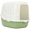 Arenero Para Gatos Cerrado Verde Pastel con Filtro, Cernidor y Pala – LUJO