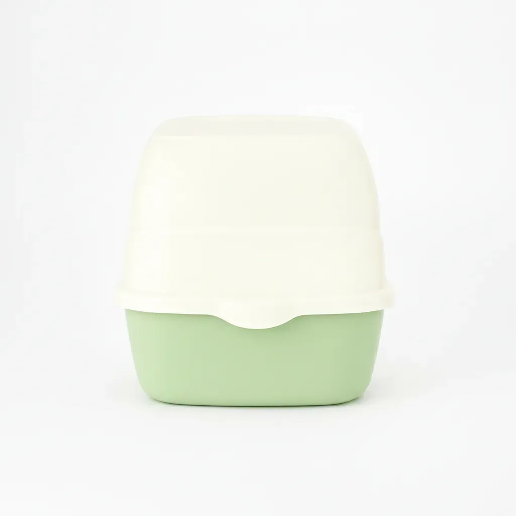 Arenero Para Gatos Cerrado Verde Pastel con Filtro, Cernidor y Pala – LUJO