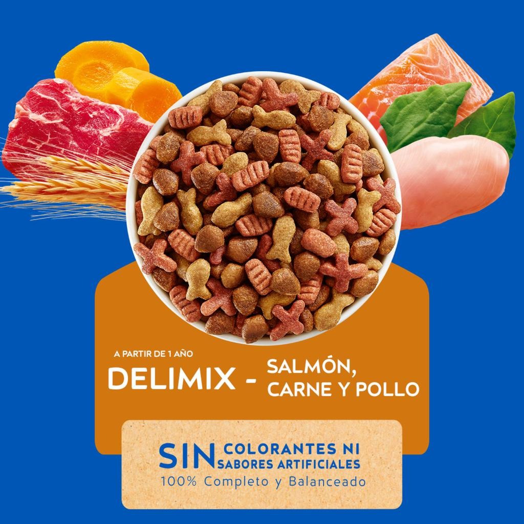 Purina Cat Chow Adultos Delimix Salmón, Carne y Pollo 10 kg – Alimento Para Gato Adulto