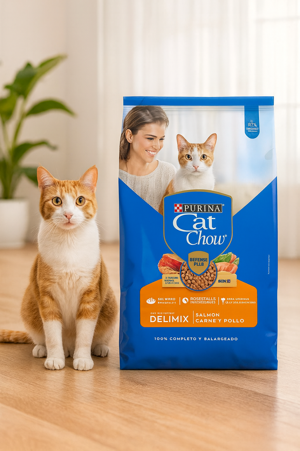 Purina Cat Chow Adultos Delimix Salmón, Carne y Pollo 10 kg – Alimento Para Gato Adulto