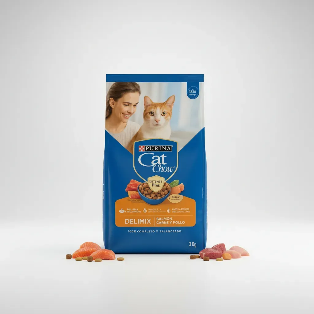 Purina Cat Chow Adultos Delimix Salmón, Carne y Pollo 10 kg – Alimento Para Gato Adulto