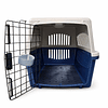 Guacal 60 cm Tipo 2 Para Perros Pequeños y Gatos Apto Para Avión – Transporte Seguro y Resistente - Beige/Azul