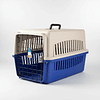 Guacal 60 cm Tipo 2 Para Perros Pequeños y Gatos Apto Para Avión – Transporte Seguro y Resistente - Beige/Azul