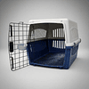 Guacal 60 cm Tipo 2 Para Perros Pequeños y Gatos Apto Para Avión – Transporte Seguro y Resistente - Beige/Azul