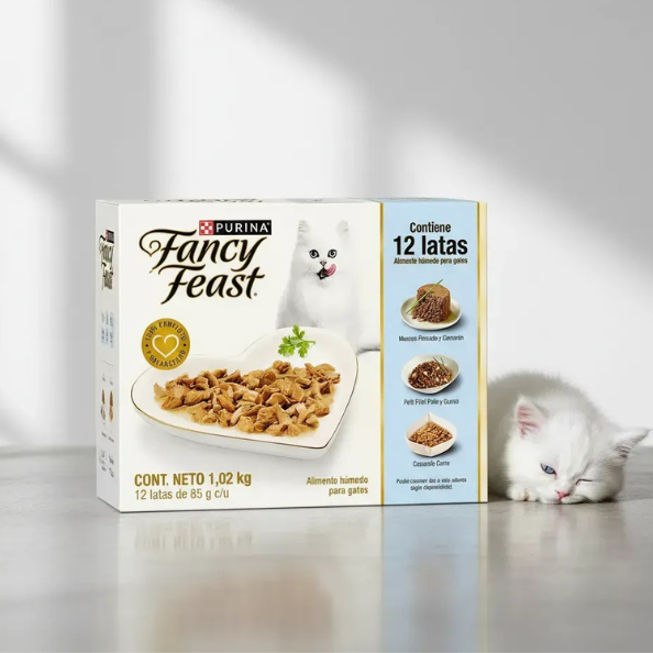 Fancy Feast Gatos Alimento Húmedo Caja 12 Latas De 85gr