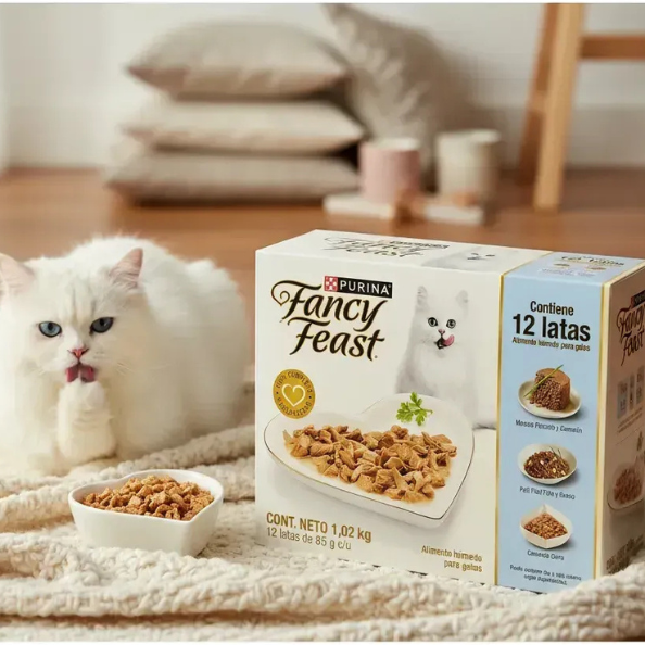 Fancy Feast Gatos Alimento Húmedo Caja 12 Latas De 85gr