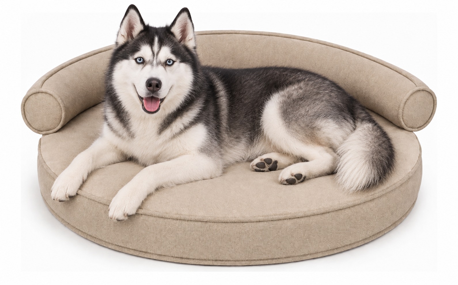 Cama Redonda para Mascotas de 106,68 cm con Borde Desmontable