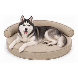 Cama Redonda para Mascotas de 106,68 cm con Borde Desmontable