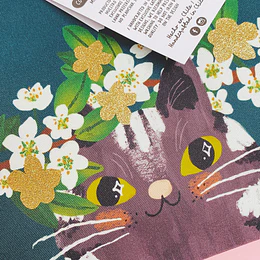 Estuche XL Gato y flores de ciruelo