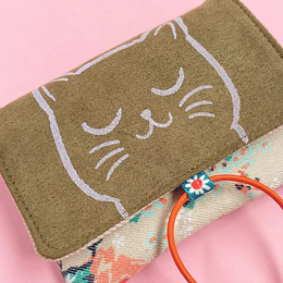 Billetera Gatito - Rosas - Café claro