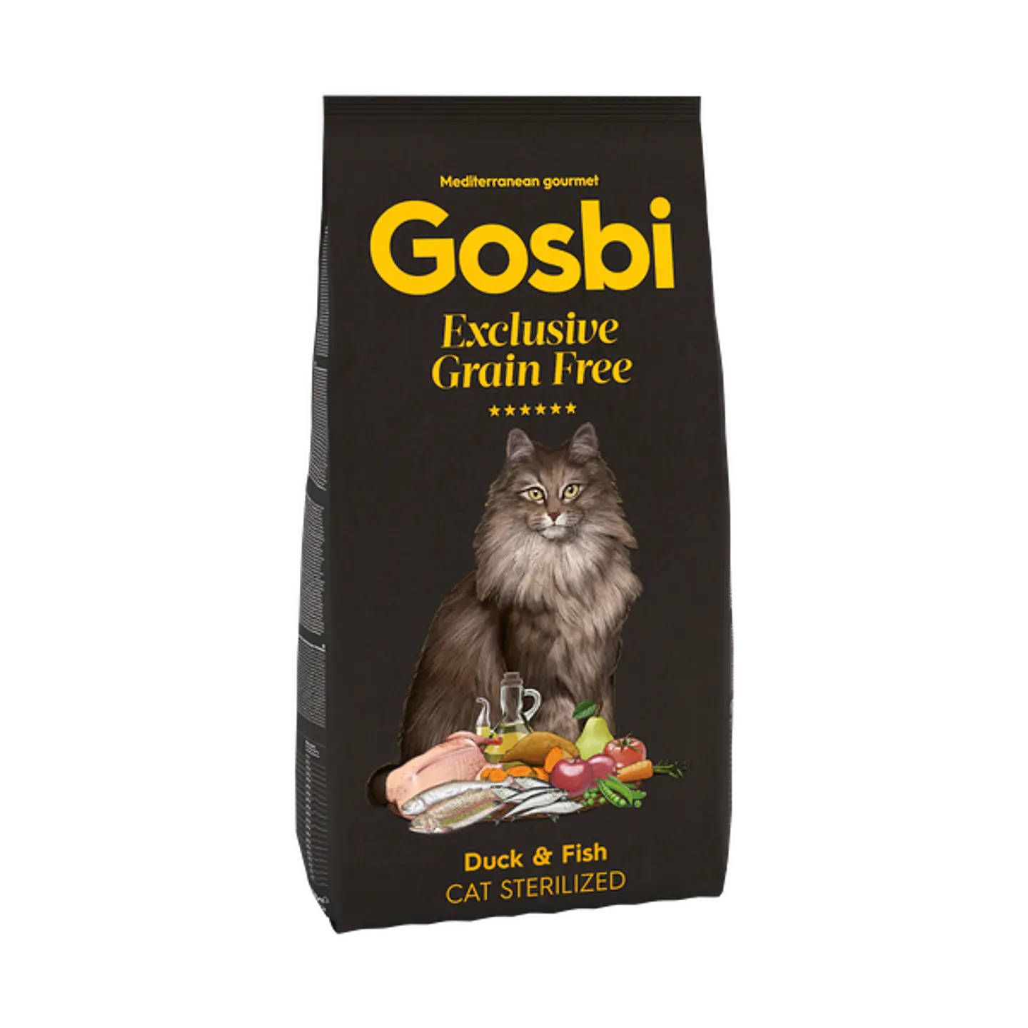Alimento Gato GOSBI Exclusive Grain Free Sterilized Duck & Fish 2 Kg 1