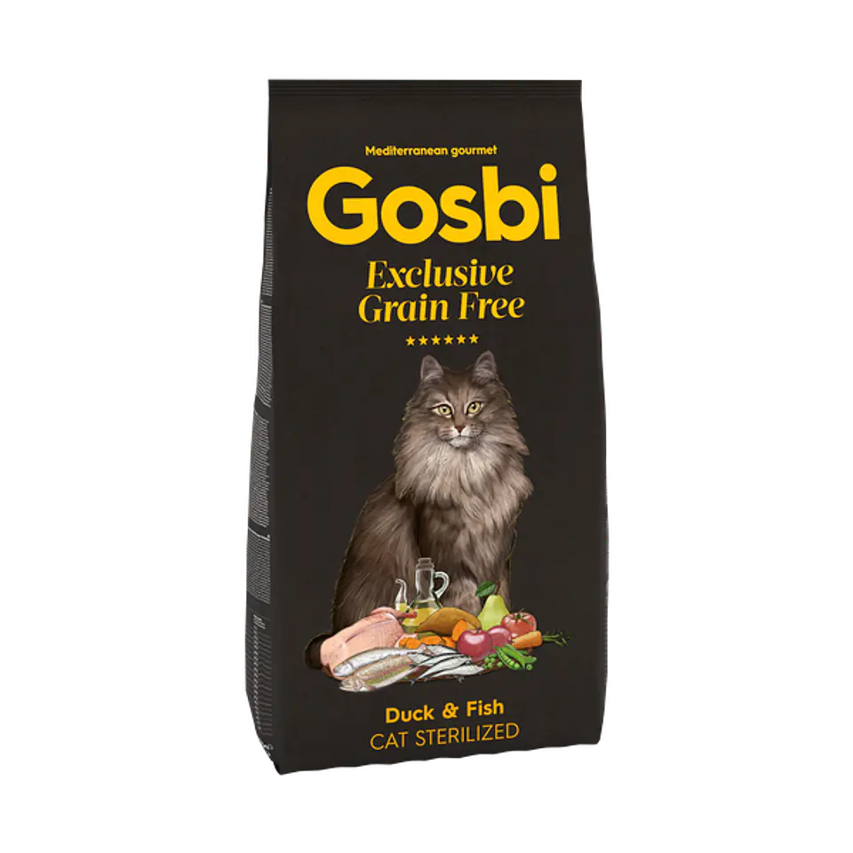 Alimento Gato GOSBI Exclusive Grain Free Sterilized Duck & Fish 2 Kg 1