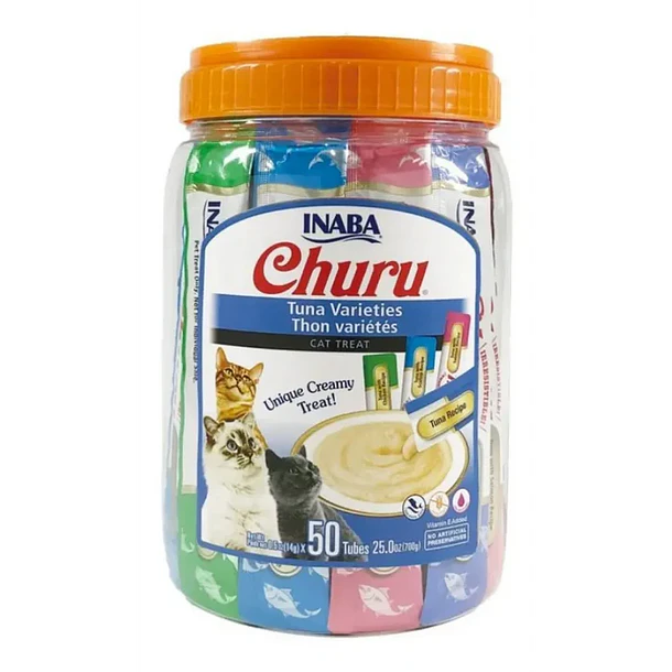 Churu Snack Para Gato Tarro Atún Variedades 50 Tubos