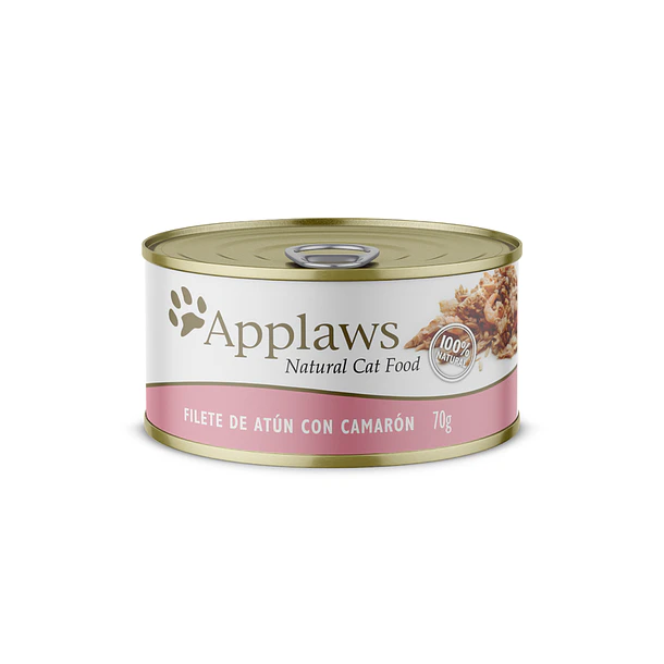 Applaws Gato Filete De Atun-Camaron Con Caldito, 70 Gr- x 24 unidades
