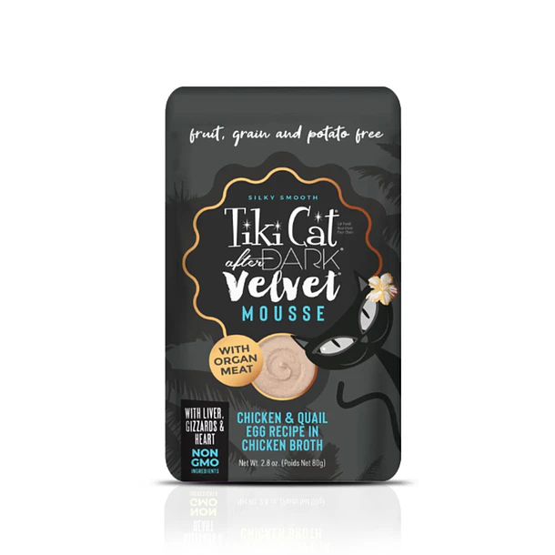 Tiki Cat After Dark Velvet Mousse Chicken Y Quail Egg, 80 Gr