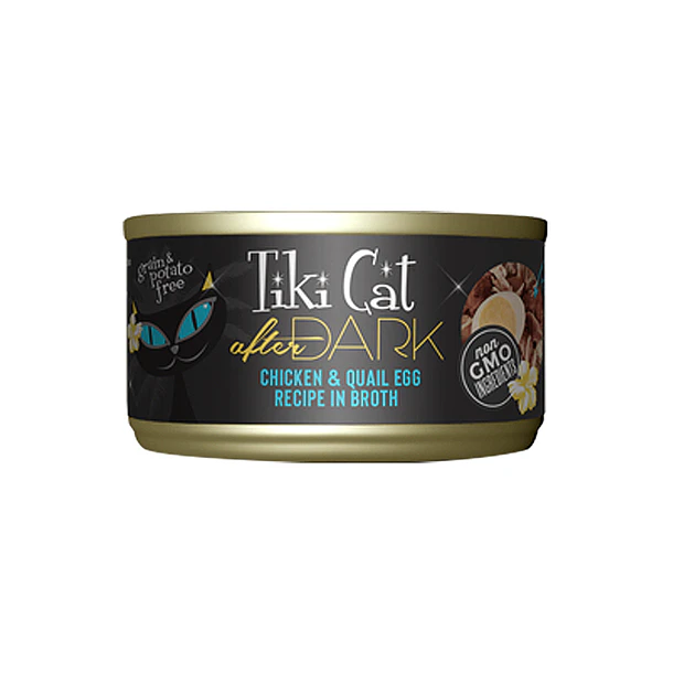 Tiki Cat After Dark Chicken Y Quail Egg Wet Food, 80 Gr- x 12 unidades