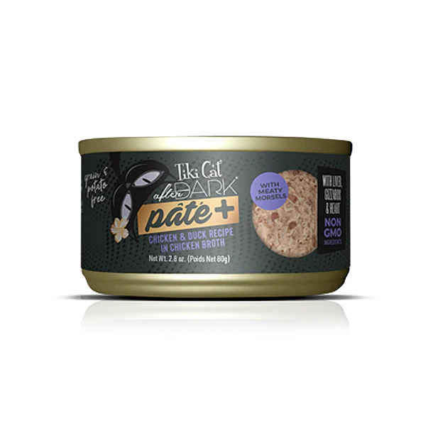 Tiki Cat After Dark Pate+ Chicken Y Duck Wet Food, 80 Gr- x 12 unidades