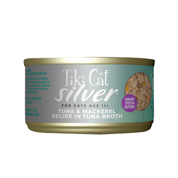 Tiki Cat Silver Tuna And Mackerel Cat Food, 70 Gr- x 12 unidades