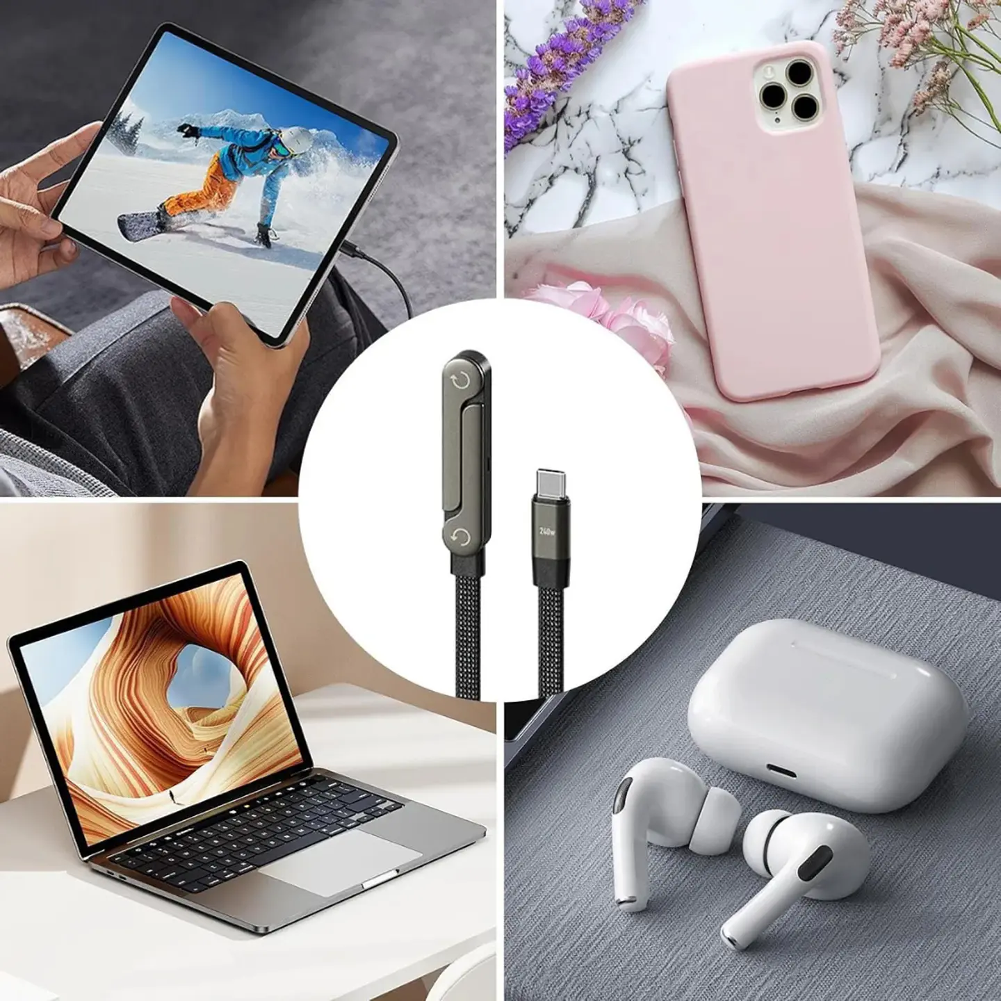 Cable de Datos Trenzado Carga Rápida 240W (Tipo-C a Tipo-C) 6