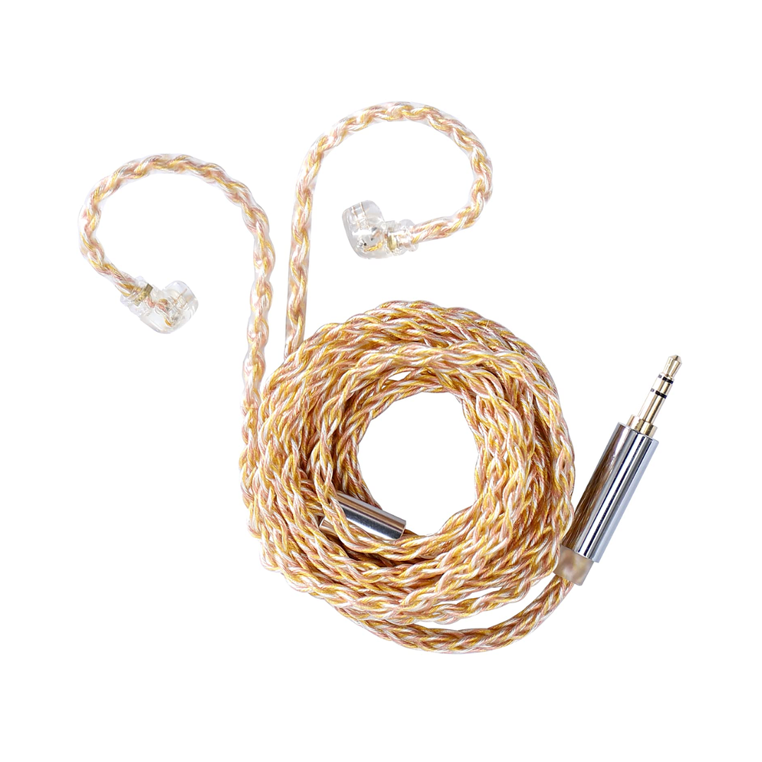Cable Trenzado Repuesto In Ears KZ T1 Gold-Silver Pin Tipo C 1