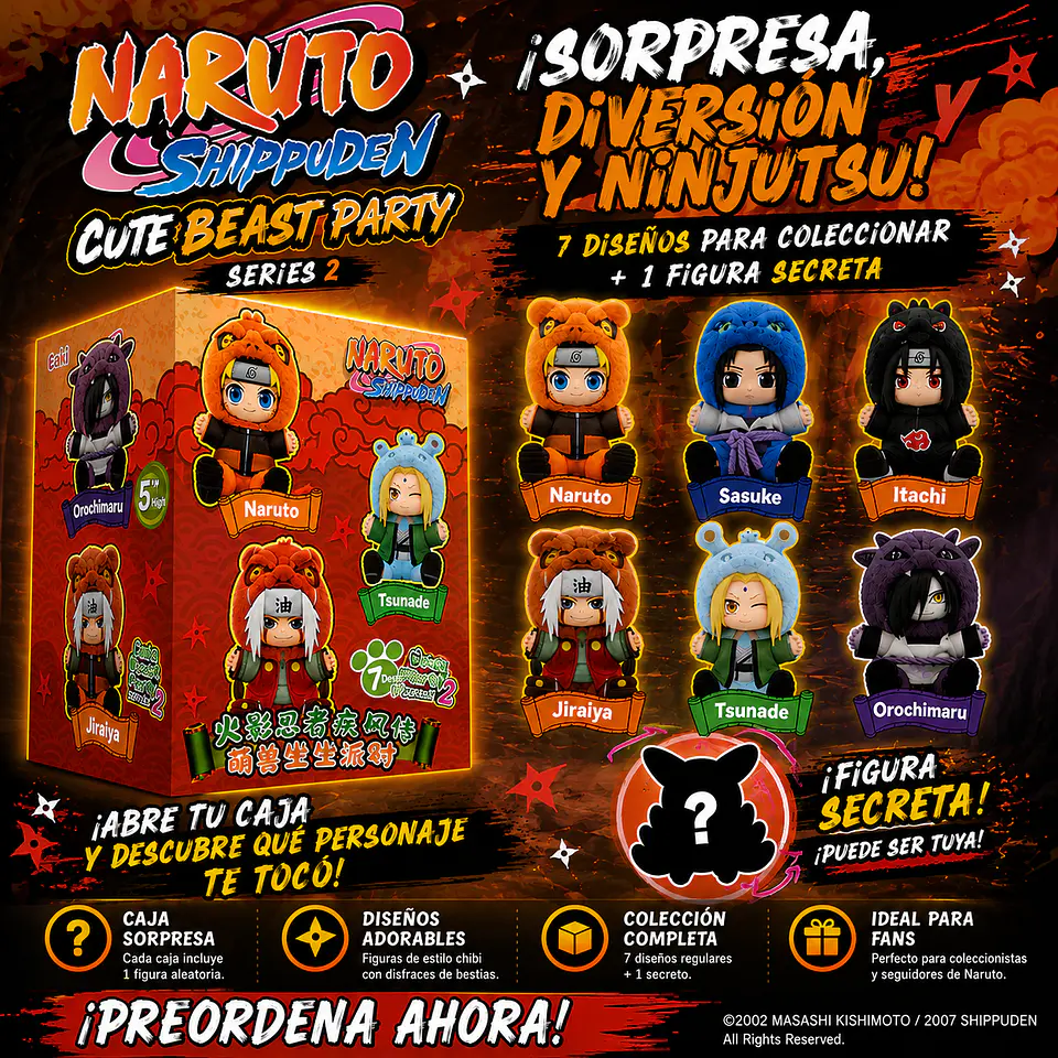 CAJA CIEGA PELUCHE - SERIES 2 NARUTO BEAST PARTY 1