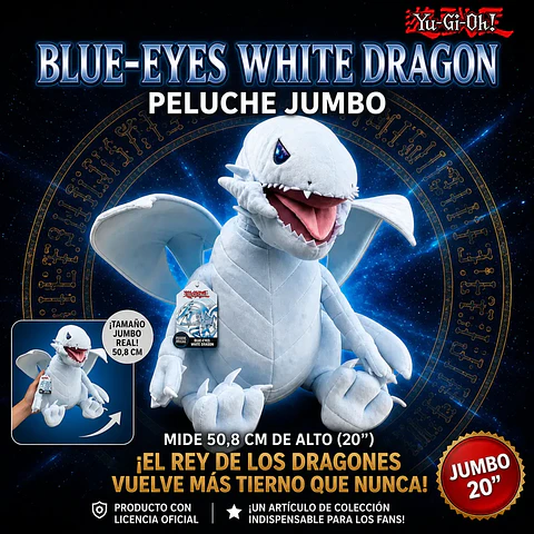 Blue-Eyes White Dragon Plush Yu-Gi-Oh! [Toy Temple Exclusive NYCC ] / 20" - PREVENTA
