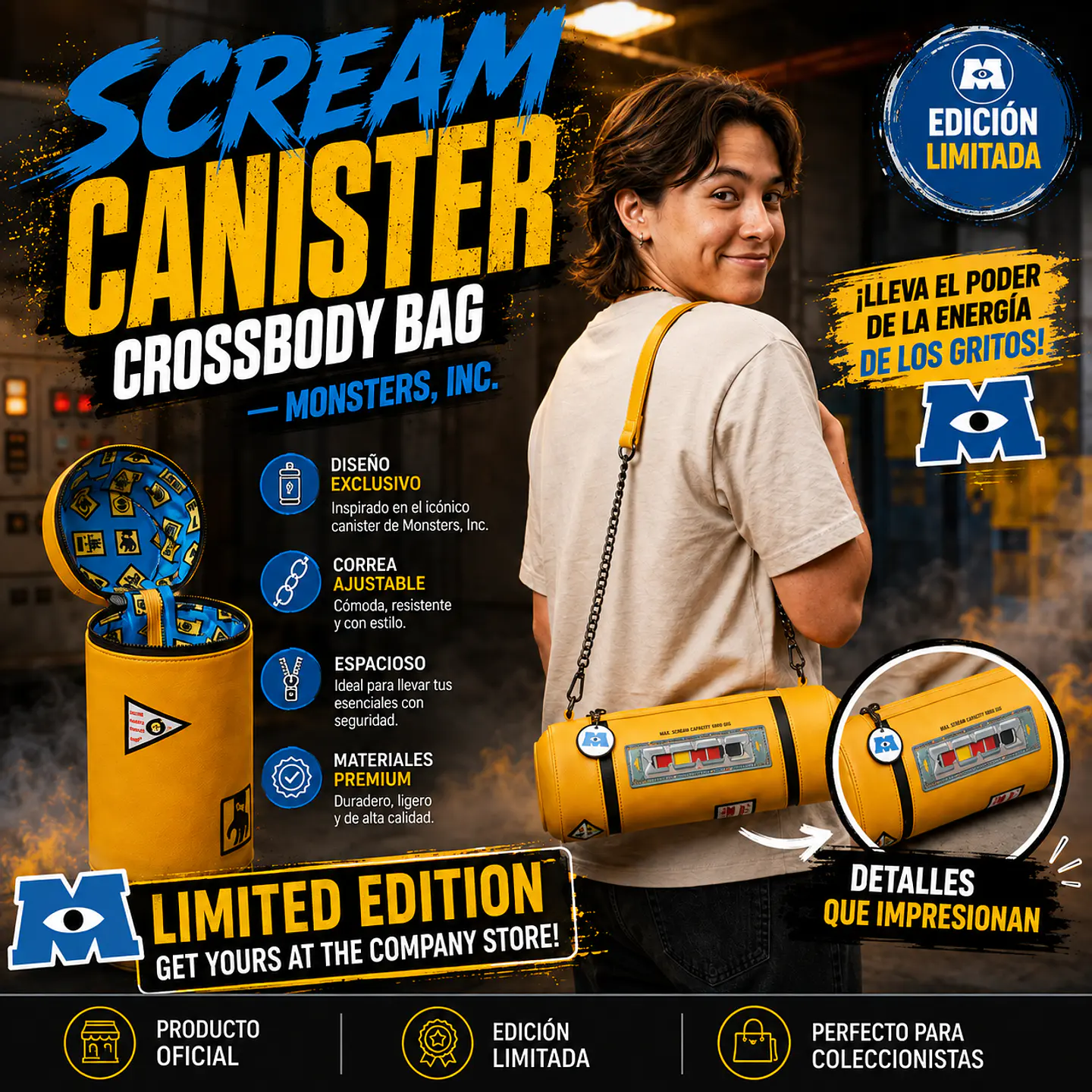 Scream Canister Crossbody Bag - Monsters, Inc. - PREVENTA 1