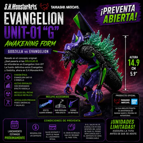 Godzilla vs. Evangelion - S.H.Monsterarts - PREVENTA