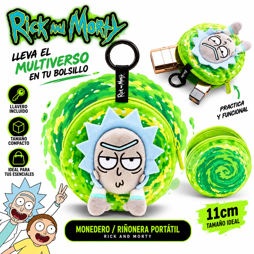 RICK AND MORTY PORTAL PLUSH  POUCH - PREVENTA 1