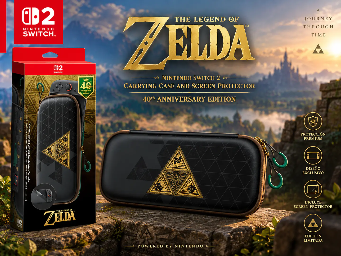 CASE AND SCREEN PROTECTOR – THE LEGEND OF ZELDA™ – 40TH ANNIVERSARY EDITION - PREVENTA 1
