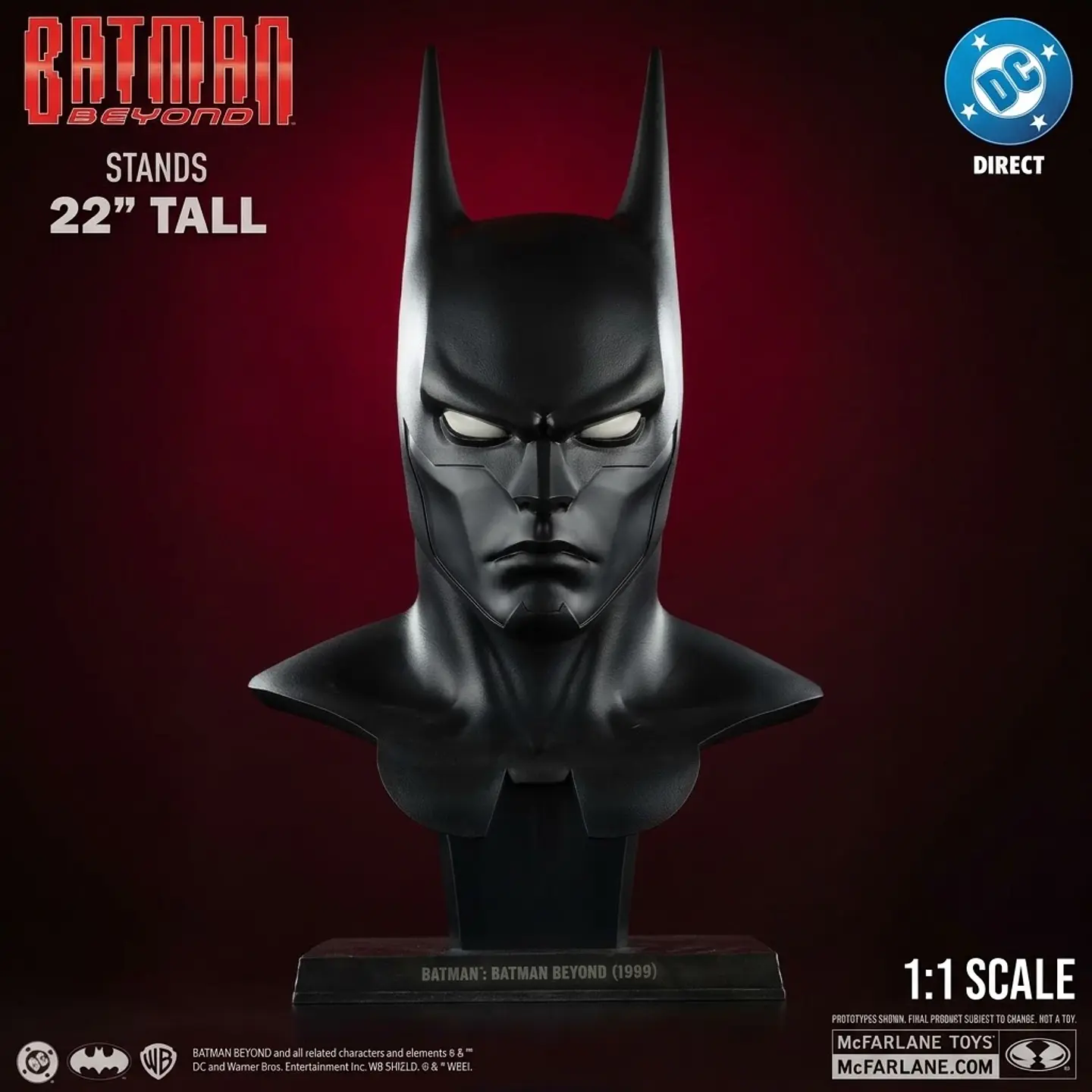 DC DIRECT BATMAN BEYOND 1:1 ESCALA RÉPLICA DE CAPUCHA (22 PULGADAS DE ALTO) - PREVENTA 1